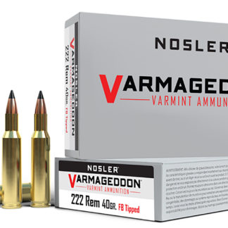 Nosler 65135 Varmageddon  222Rem 40gr Flat Base Tipped 20 Per Box/20 Case