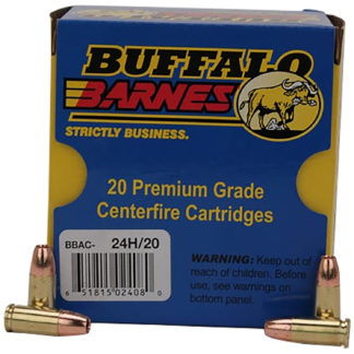 Buffalo Bore Ammunition 24H20 Buffalo-Barnes Strictly Business 9mmLuger +P+ 115gr Barnes TAC-XP Lead Free 20 Per Box/12 Case