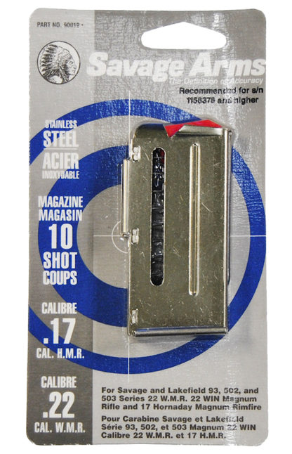 Savage Arms 90019 93 Series  10rd 17 HMR/22 WMR Stainless Steel