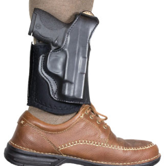 DeSantis Gunhide 014PCU7Z0 Die Hard Rig  Ankle Black Leather/Sheepskin Fits S&W Bodyguard 380 Right Hand