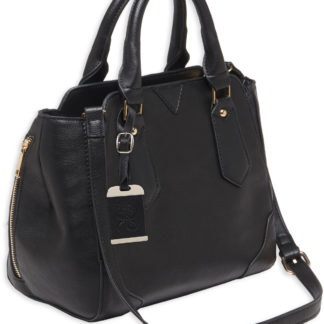 Bulldog BDP020 Satchel Purse w/Holster Black Leather for Small Autos & Revolvers Ambidextrous Hand