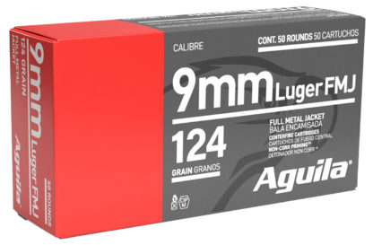 Aguila 1E092110 Target & Range Handgun 9mm Luger 124gr Full Metal Jacket 50 Per Box/20 Case