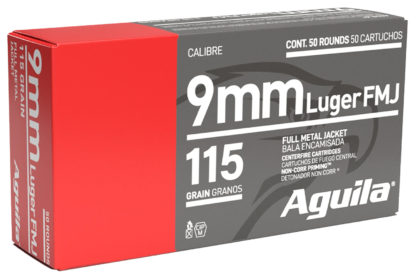 Aguila 1E097704 Target & Range Handgun 9mm Luger 115gr Full Metal Jacket 50 Per Box/20 Case