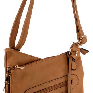 Bulldog BDP032 Cross Body Purse w/Holster Tan Leather for Small Autos & Revolvers Ambidextrous Hand