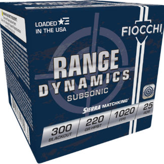 Fiocchi 300BLKMB Range Dynamics  300Blackout 220gr Sierra MatchKing BTHP 25 Per Box/20 Case