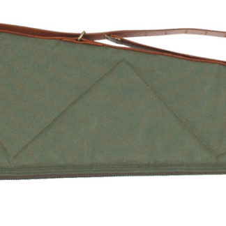 Bob Allen 14536 Canvas Rifle Case 40" Green Canvas w/ Quilted Flannel Lining Leather Sling & Self-Repairing Nylon Zipper