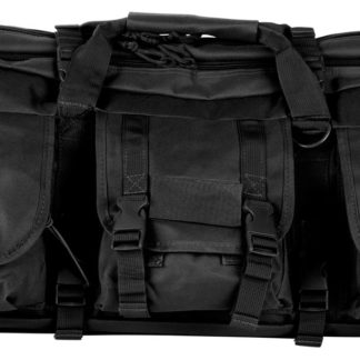 NcStar CVDC2946B42 VISM Double Carbine Case Heavy Duty PVC Nylon w/Padded Center Divider Lockable Zippers Exterior Pockets