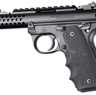 Hogue 79080 Rubber Grip  Black with Finger Grooves for Ruger Mark IV 22/45