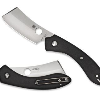 Spyderco C177GP ROC  3.07" Folding Cleaver Plain Matte Gray VG-10 SS Blade Black G10 Handle Includes Pocket Clip