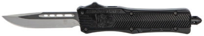 CobraTec Knives SBCTK1SDNS CTK-1  Small 2.75" OTF Drop Point Plain D2 Steel Blade/Black Aluminum Handle Features Glass Breaker Includes Pocket Clip