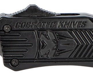 CobraTec Knives SBCTK1STNS CTK-1  Small 2.75" OTF Tanto Plain Black D2 Steel Blade/Black Aluminum Handle Features Glass Breaker Includes Pocket Clip