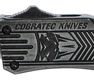 CobraTec Knives SSWCTK1SDS CTK-1  Small 2.75" OTF Part Serrated D2 Steel Blade/Black Stonewashed Aluminum Handle Features Glass Breaker Includes Pocket Clip