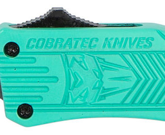 CobraTec Knives STFCTK1STNS CTK-1  Small 2.75" OTF Tanto Plain D2 Steel Blade/Tiffany Blue Aluminum Handle Features Glass Breaker Includes Pocket Clip