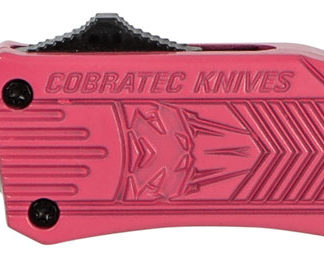 CobraTec Knives SPKCTK1SDNS CTK-1  Small 2.75" OTF Drop Point Plain D2 Steel Blade/Pink Aluminum Handle Features Glass Breaker Includes Pocket Clip
