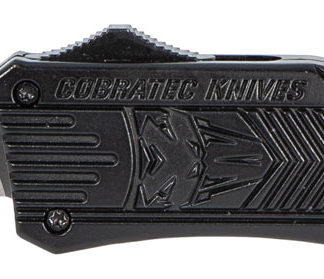 CobraTec Knives MBCTK1MDNS CTK-1  Medium 3" OTF Drop Point Plain D2 Steel Blade/Black Aluminum Handle Features Glass Breaker Includes Side Button