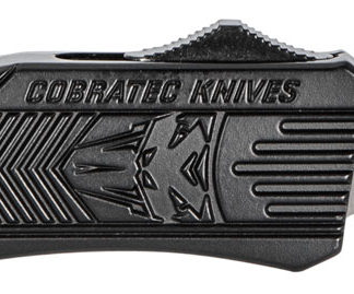 CobraTec Knives MBSTK1MTNS CTK-1  Medium 3" OTF Tanto Plain D2 Steel Blade/Black Aluminum Handle Features Glass Breaker Includes Pocket Clip
