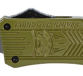 CobraTec Knives MODCTK1MTNS CTK-1  Medium 3" OTF Tanto Plain D2 Steel Blade/OD Green Aluminum Handle Features Glass Breaker Includes Pocket Clip