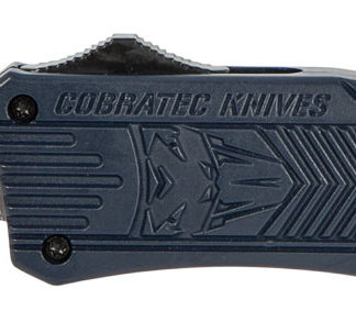 CobraTec Knives MNYCTK1MDS CTK-1  Medium 3" OTF Drop Point Part Serrated D2 Steel Blade/NYPD Blue Aluminum Handle Features Glass Breaker Includes Pocket Clip
