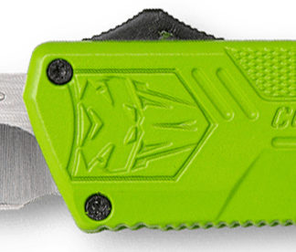 CobraTec Knives ZBGCTLWDNS Lightweight  3.25" OTF Drop Point Plain D2 Steel Blade/Zombie Green Aluminum Handle Includes Pocket Clip