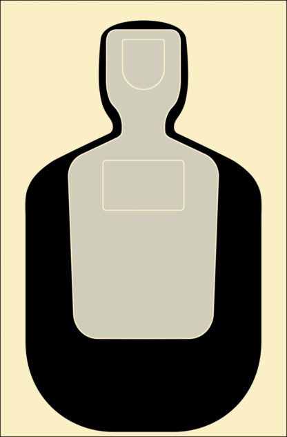 Action Target TQ19100 Qualification Standard Silhouette Paper Hanging 24" x 45" Black/Gray/White 100 Per Box