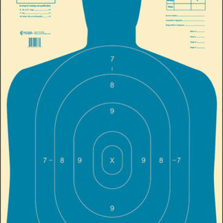 Action Target B27EBLUE100 Qualification Economy Silhouette Paper Hanging 23" x 35" Blue/White 100 Per Box