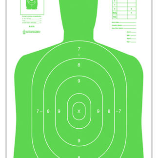 Action Target B27ELGR100 Qualification High Visibility Silhouette Paper 23"x35" Fluorescent Green/White 100 Per Box