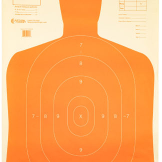 Action Target B27EORANGE Qualification Economy Silhouette Hanging Paper Target 23" x 35" 100 Per Box