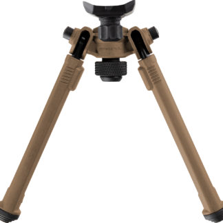 Magpul MAG1075-FDE Bipod  made of Aluminum with Flat Dark Earth Finish, Sling Stud Attachment, 6.30-10.30" Vertical Adjustment & Rubber Feet for AR-Platform
