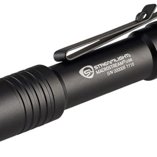 Streamlight 66320 Macrostream USB Everyday Carry Flashlight  Black Anodized 50/500 Lumens  White LED