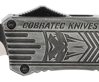 CobraTec Knives LSWCTK1LTNS CTK-1  Large 3.75" OTF Tanto Plain D2 Steel Blade/Stonewashed Aluminum Handle Features Glass Breaker Includes Pocket Clip
