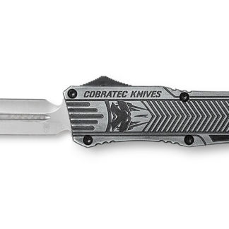 CobraTec Knives LSWCTK1LFAGNS CTK-1  Large 3.75" OTF Dagger Plain D2 Steel Blade/Stonewashed Aluminum Handle Features Glass Breaker Includes Pocket Clip