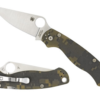 Spyderco C81GPCMOBK2 Para Military 2  3.44" Folding Drop Point Plain Black CPM S30V SS Blade Digital Camo G10 Handle Includes Pocket Clip