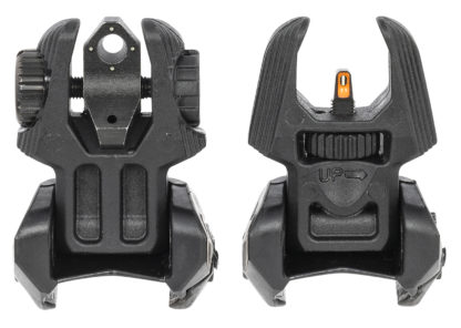 Meprolight USA 403240 FUBS Sight Set Black AR Platform Flip Up Orange Tritium Front/Green Tritium Rear