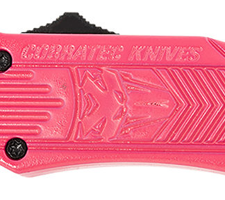 CobraTec Knives SPKCTK1SDAGNS CTK-1  Small 2.75" OTF Dagger Plain D2 Steel Blade, Pink Aluminum Handle Features Glass Breaker