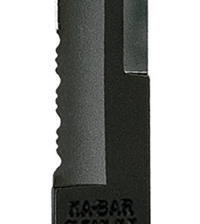 Ka-Bar 1245 Tanto  8" Fixed Tanto Part Serrated Black 1095 Cro-Van Blade, Black Kraton G Handle, Includes Sheath