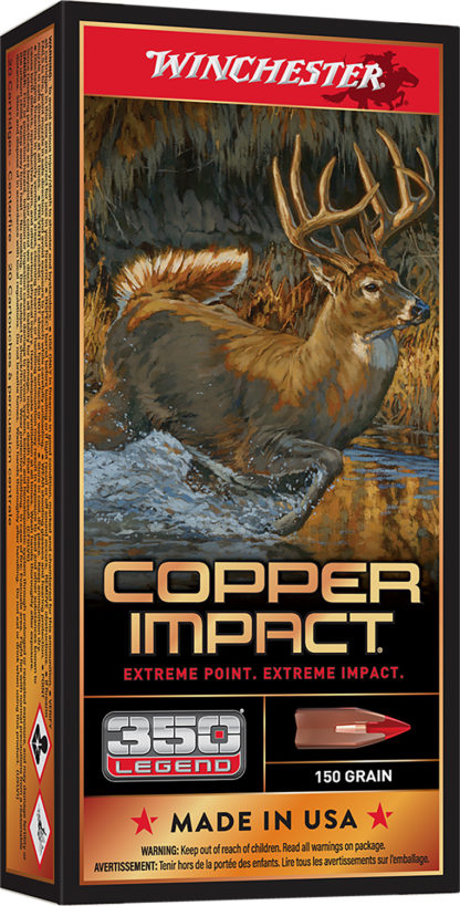 Winchester Ammo X350CLF Copper Impact  350Legend 150gr Copper Extreme Point Lead Free 20 Per Box/10 Case