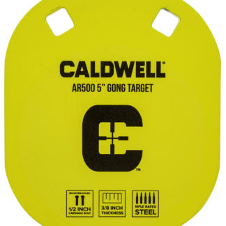 Caldwell 1116700 Gong  5" Yellow AR500 Steel 0.38" Thick Hanging