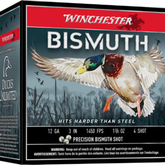 Winchester Ammo SWB1234 Bismuth  12Gauge 3" 1 3/8oz Tin Plated Bismuth 4Shot 25 Per Box/10 Case