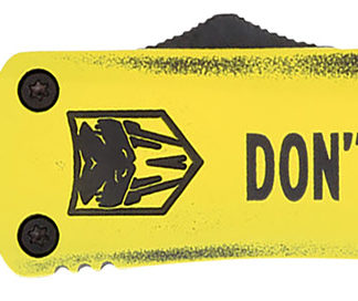 CobraTec Knives MDTOMFS3DNS FS-3 Don't Tread On Me Medium 3" OTF Drop Point Plain D2 Steel Blade Yellow w/"Don't Tread On Me" Aluminum Cerakoted Handle Features Glass Breaker Includes Pocket Clip