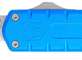 CobraTec Knives CTEBLUM390DNS Enforcer  3.25" OTF Drop Point Plain M390 Steel Blade/Blue Aluminum Handle