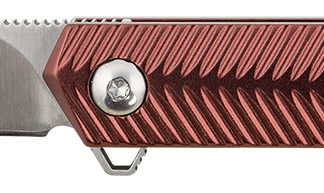 CRKT K820BXP Stylus  3.18" Folding Drop Point Plain Satin 12C27 Sandvik Blade/Maroon Aluminum Handle Includes Pocket Clip