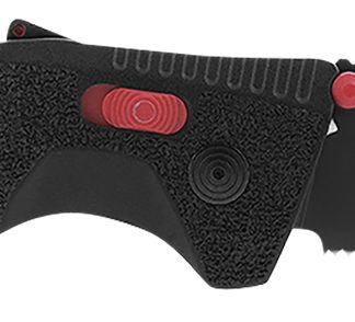 S.O.G SOG11120241 Trident AT 3.70" Folding Clip Point Part Serrated Black TiNi Cryo D2 Steel Blade/Black w/Red Accents GRN Handle Features Line Cutter/Glass Breaker