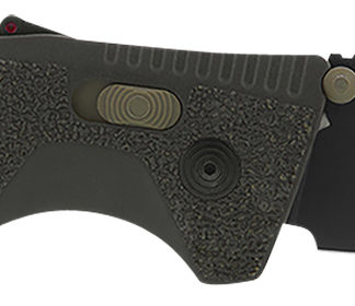 S.O.G SOG11120341 Trident AT 3.70" Folding Clip Point Plain Black TiNi Cryo D2 Steel Blade/Olive Drab w/FDE Accents GRN Handle Features Line Cutter/Glass Breaker