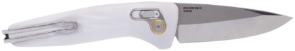 S.O.G SOG15730257 One-Zero Auto 3.10" Folding Plain Satin/Polished CPM S35VN SS Blade/ White Sculpted Aluminum Handle