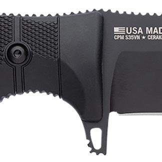 S.O.G SOG17210257 Seal FX 4.30" Fixed Tanto Plain Black Cerakote CPM S35VN SS Blade Black GRN/SS Handle Includes Sheath