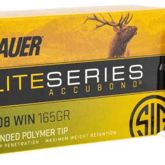 Sig Sauer E308AB16520 Elite Hunting  308Win 165gr Nosler AccuBond 20 Per Box/10 Case