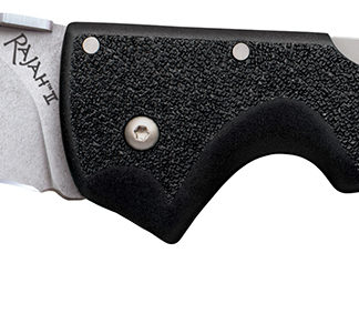 Cold Steel CS-62JL Rajah II 6" Folding Plain Stone Washed Japanese AUS-10A SS Blade/ Black Griv-Ex Handle
