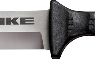Cold Steel CS-53NBS Spike  4" Fixed Bowie Plain 4116 Stainless Steel Blade/Black Scalloped Griv-Ex Handle Includes Sheath