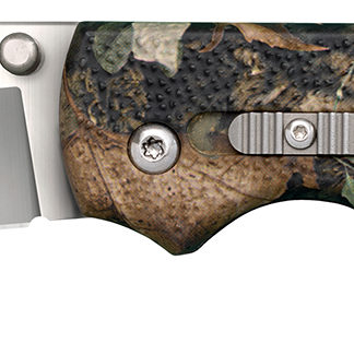 Cold Steel CS23JE Double Safe Hunter 3.50" Folding Clip Point Plain Satin 8Cr13MoV SS Blade/ Camo GFN Handle Includes Pocket Clip