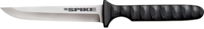 Cold Steel CS-53NCC Spike  4" Fixed Drop Point Plain Cryo 4116 SS Blade/Black Scalloped Griv-Ex Handle Includes Bead Chain Lanyard/Sheath